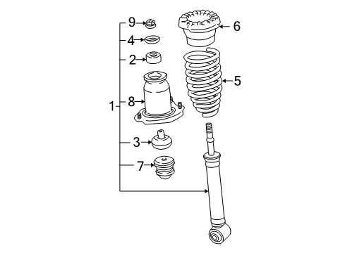 2003 Toyota Matrix Struts & Components - Rear Diagram