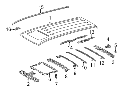 2011 Toyota Sienna Roof & Components, Exterior Trim, Body Diagram 2 - Thumbnail