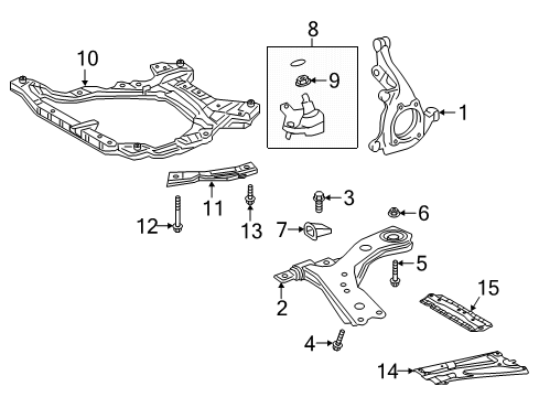 2019 Toyota RAV4 Front Suspension, Lower Control Arm, Stabilizer Bar, Suspension Components Diagram