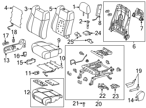 2018 Toyota Tundra Passenger Seat Components Diagram 1 - Thumbnail