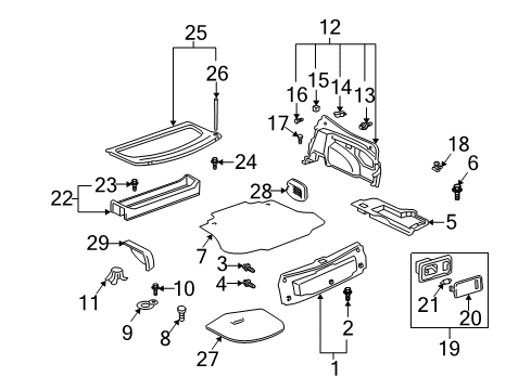 2000 Toyota Celica Interior Trim - Rear Body Diagram