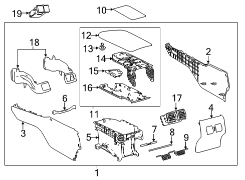 2022 Toyota Camry Panel, Console COMPA Diagram for 58989-06020-C0