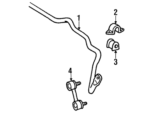 1999 Toyota Celica Stabilizer Bar & Components - Front Diagram