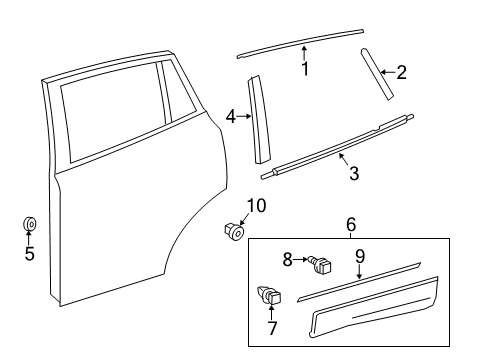 2016 Toyota RAV4 MOULDING Sub-Assembly, R Diagram for 75078-0R040