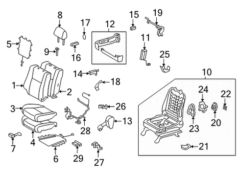 2019 Toyota Sequoia Front Seat Cover Sub-Assembly Diagram for 71071-0C572-B5