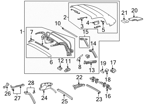 2005 Toyota MR2 Spyder Link Assembly Pivot Bracket, Driver Side Diagram for 65927-17010