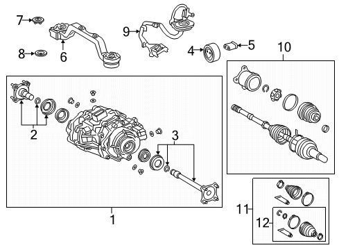 2019 Toyota Prius Axle & Differential - Rear Diagram