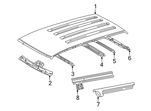 2003 Toyota Highlander Roof & Components Diagram 2 - Thumbnail