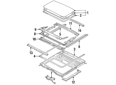 1989 Toyota Cressida Sunroof, Body Diagram