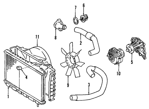 1985 Toyota Cressida Water Pump Assembly Diagram for 16110-49086-77