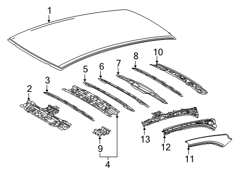 2020 Toyota Camry Roof & Components Diagram 5 - Thumbnail