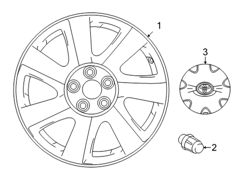 2019 Toyota Mirai Wheels, Covers & Trim Diagram