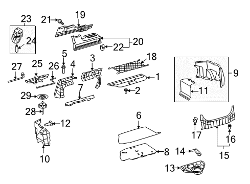 2008 Toyota Camry Interior Trim - Rear Body Diagram 1 - Thumbnail