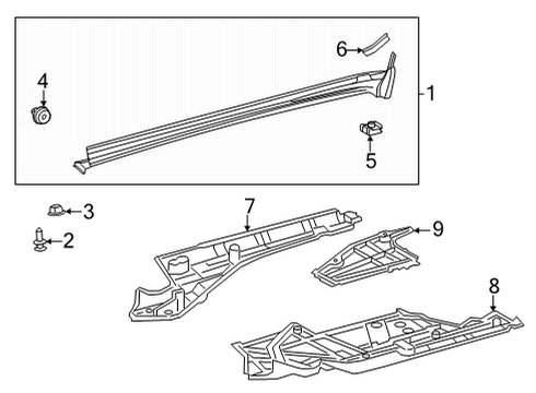 2021 Toyota Venza Exterior Trim - Pillars Diagram