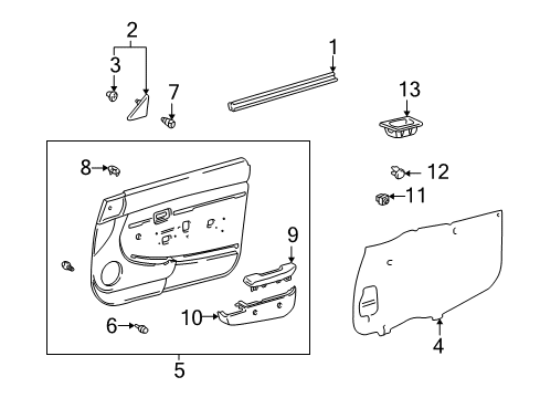 1998 Toyota Tacoma Board Sub-Assy, Front Door Trim, RH Diagram for 67610-04060-B2