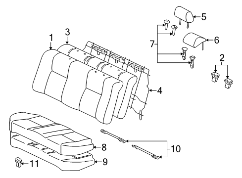 2006 Toyota Corolla Rear Seat Cushion Cover (For Bench Type) Diagram for 71075-02A40-J0