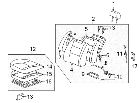 1999 Toyota Camry Front Seat Back Cover, Left(For Separate Type) Diagram for 71074-33721-B0