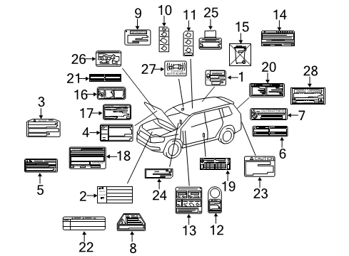 2008 Toyota Highlander Information Labels Diagram 2 - Thumbnail