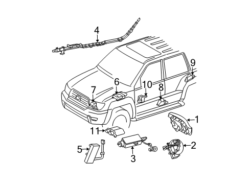 2005 Toyota 4Runner Air Bag Components Diagram