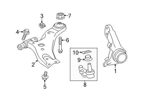 2018 Toyota Avalon Front Suspension, Control Arm, Stabilizer Bar Diagram 1 - Thumbnail