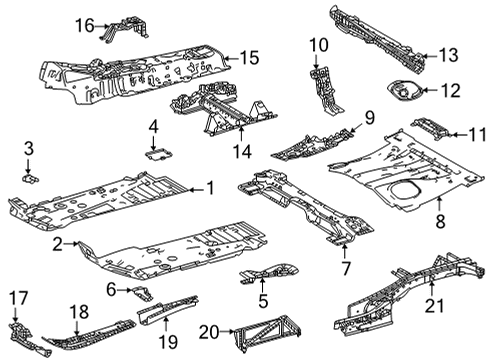 2021 Toyota Highlander Pan Sub-Assembly, Ctr Fl Diagram for 58202-0E140