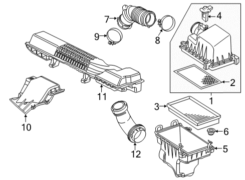 2019 Toyota C-HR Hose, Air Cleaner Diagram for 17881-37360