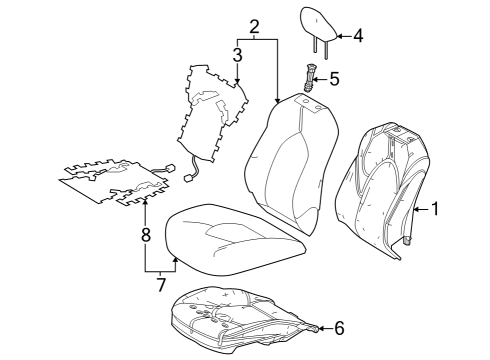 2024 Toyota Grand Highlander Passenger Seat Components Diagram 1 - Thumbnail