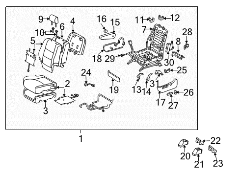 2006 Toyota Highlander Front Seat Components Diagram 2 - Thumbnail