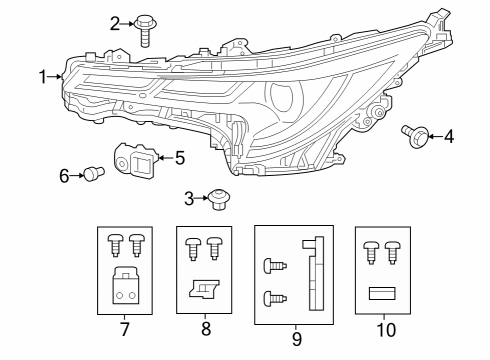 2023 Toyota GR Corolla Headlamp Components Diagram