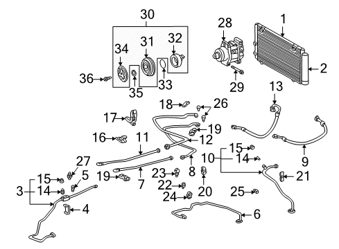 2000 Toyota MR2 Spyder REMAN A/C Compressor Diagram for 88320-17110-84