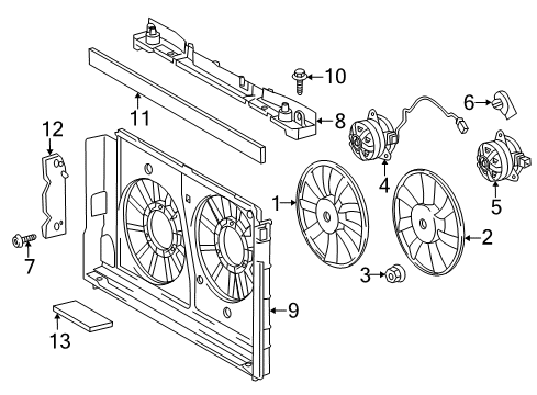 2013 Toyota Prius V Cooling System, Radiator, Water Pump, Cooling Fan Diagram