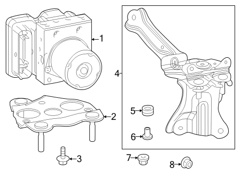 2023 Toyota GR Corolla BRACKET, BRAKE ACTUA Diagram for 44591-12330