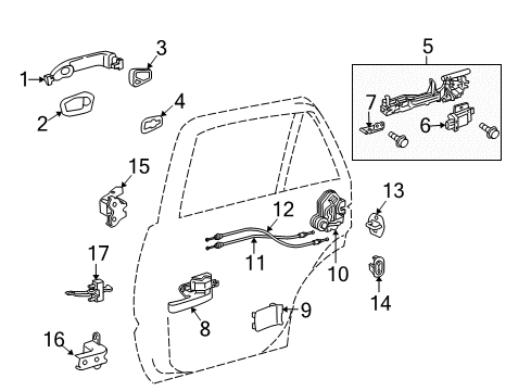 2014 Toyota Land Cruiser Check Assembly, Rr Door Diagram for 68630-60132