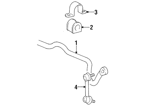 1998 Toyota Avalon Stabilizer Bar & Components - Front Diagram