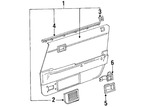 1987 Toyota Cressida Panel Assembly, Front Door Diagram for 67620-2C020-04