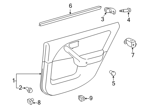 1998 Toyota Camry Interior Trim - Rear Door Diagram