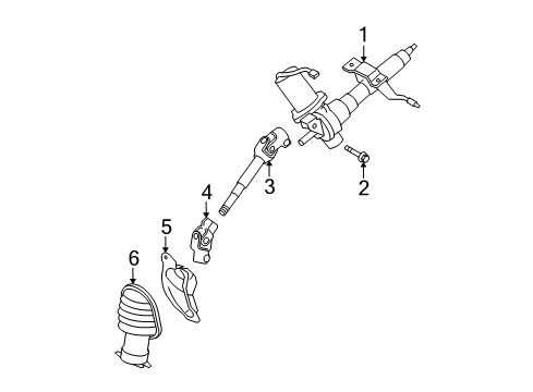 2009 Toyota Yaris Steering Column & Wheel, Steering Gear & Linkage Diagram 2 - Thumbnail