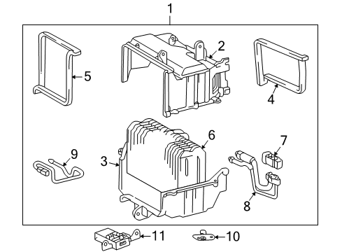 2002 Toyota Corolla A/C Evaporator Components Diagram