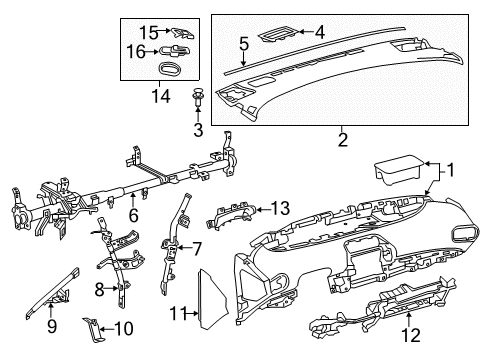 2017 Toyota Prius Prime Panel, Instrument Panel Finish Diagram for 55435-47050-B0