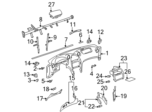 2003 Toyota Celica Instrument Panel Diagram