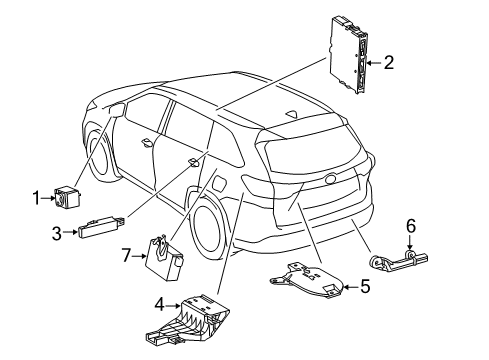 2015 Toyota Highlander Antenna Assembly, Indoor Diagram for 899A0-0E020