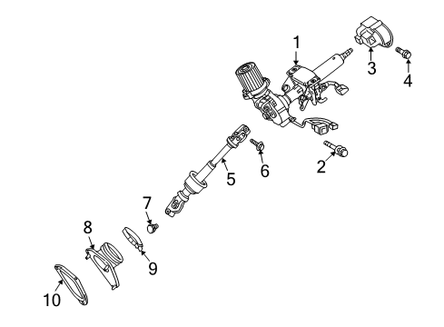 2009 Toyota Venza Column Assembly, Electrical Diagram for 45250-0T052