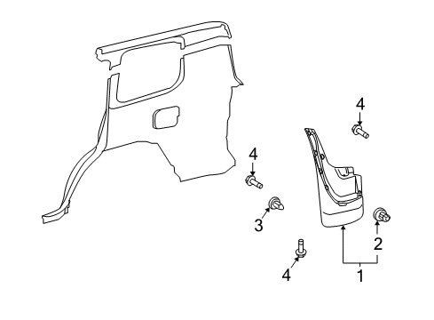 2009 Toyota Land Cruiser Exterior Trim - Quarter Panel Diagram