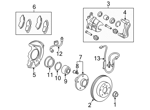 2010 Toyota Camry Front Brakes Diagram 1 - Thumbnail