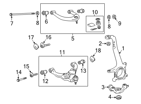 2023 Toyota Tacoma Front Suspension Components Diagram 1 - Thumbnail