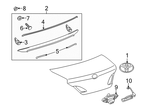 2011 Toyota Avalon Exterior Trim - Trunk Lid Diagram