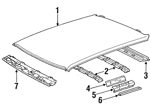 1988 Toyota Corolla Roof Panel Diagram for 63111-12290