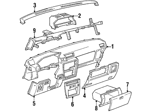 1986 Toyota Cressida Panel, Instrument Panel Finish, Lower LH Diagram for 55403-22030-13