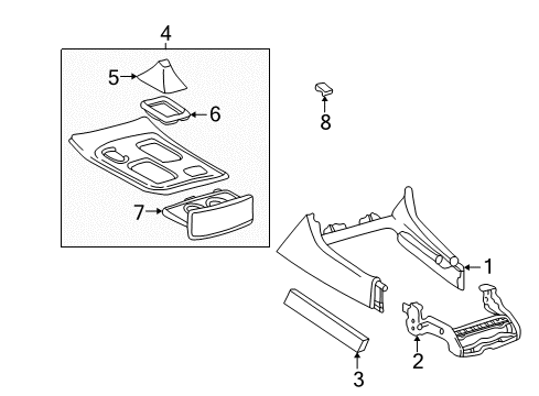 2005 Toyota Land Cruiser Upper Console Diagram for 58804-60132