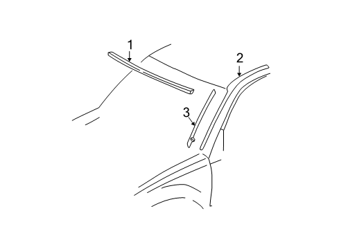 2003 Toyota RAV4 Fastener, Windshield Outside Moulding Diagram for 75548-42011